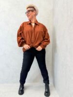 🔸 Chemise oversize  velours manches bouffantes – Image 4