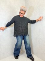 🔸 Pull maille ajourée dentelle grande taille