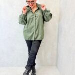 🔸 Chemise oversize  velours manches bouffantes