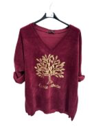 Pull velours imprimé "La vie est belle" grande taille – Image 5
