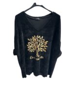 Pull velours imprimé "La vie est belle" grande taille – Image 6