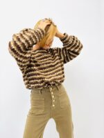 Pull Rayé effet mohair – Style rétro & douceur absolue