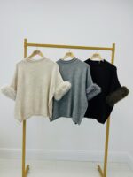 Pull Manches 3/4 à fausse fourrure amovible – Image 2