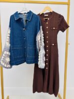 Veste Oversize en jean avec manches crochet – Image 2