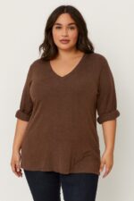 🔸 Pull col V détail lurex grande taille