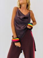 Top satiné col drapé – Image 3