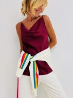 Top satiné col drapé – Image 5