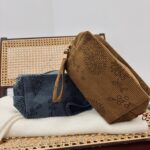 Trousse en Velours côtelé brodé