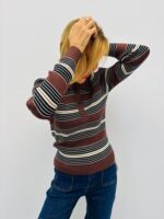 Pull Rayé col Polo en maille viscose – Image 3