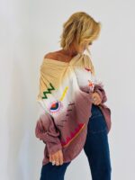 Chemise Oversize en Coton avec broderies colorées