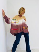 Chemise Oversize en Coton avec broderies colorées – Image 2