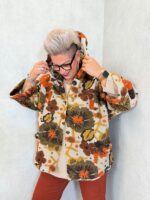 Veste fleurie en laine bouillie – Grande Taille – Image 4