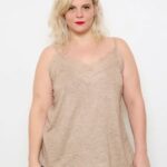 Top à fines bretelles avec dentelle – Grande Taille 🇮🇹