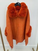 Cape suédine avec col et manches fausse fourrure – Grande Taille – Image 7