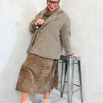 Veste oversize à motif pied-de-poule – Doublure léopard