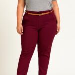 Pantalon taille élastiquée avec ceinture