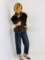 Gilet Sans Manches effet Fausse fourrure