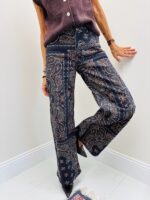 Jean Wide Leg imprimé cachemire