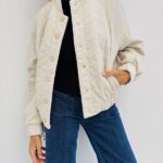 Veste Matelassée en Panne de velours