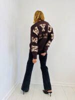 Pull oversize "New York" à motif écossais