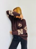 Pull oversize "New York" à motif écossais – Image 5