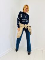 Pull oversize "New York" à motif écossais – Image 6