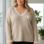 Pull doux dentelle cœur – Collection Grande Taille