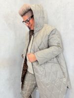 Parka matelassée à capuche réversible imprimé léopard – Image 2