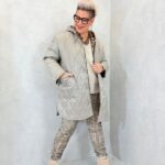 Parka matelassée à capuche réversible imprimé léopard