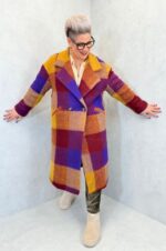 Manteau à carreaux laine bouillie – Grande Taille – Image 8