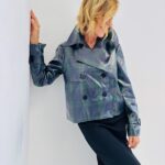 Veste courte à carreaux en sky – Hippocampe