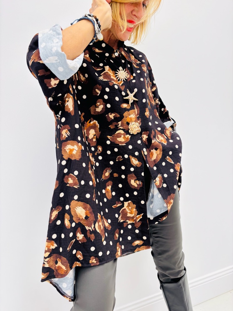 29092025-090 Chemise Imprimée mix pois & motifs – Image 1