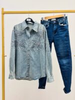 Chemise en Jean brodée perles – Image 2