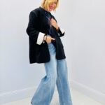 Blazer Oversize noir – Élégance structurée et détails couture