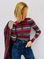 Pull Rayé col Polo en maille viscose – Image 6