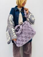 Sac Fausse Fourrure effet damier – Doux & tendance
