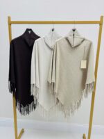 Poncho VALENTYNE Maille Viscose douce à franges – Image 2