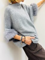 Pull Manches 3/4 à fausse fourrure amovible – Image 6