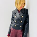 Veste en Simili Cuir double boutonnage – Marque ANGE