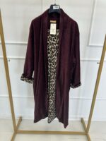 Veste longue fluide avec détails imprimé léopard – Image 3