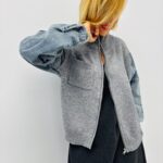 Gilet Zippé mix maille & denim