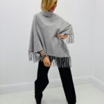 Poncho VALENTYNE Maille Viscose douce à franges