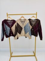 Gilet à Losanges Burlington – Esprit rétro chic en maille douce – Image 2