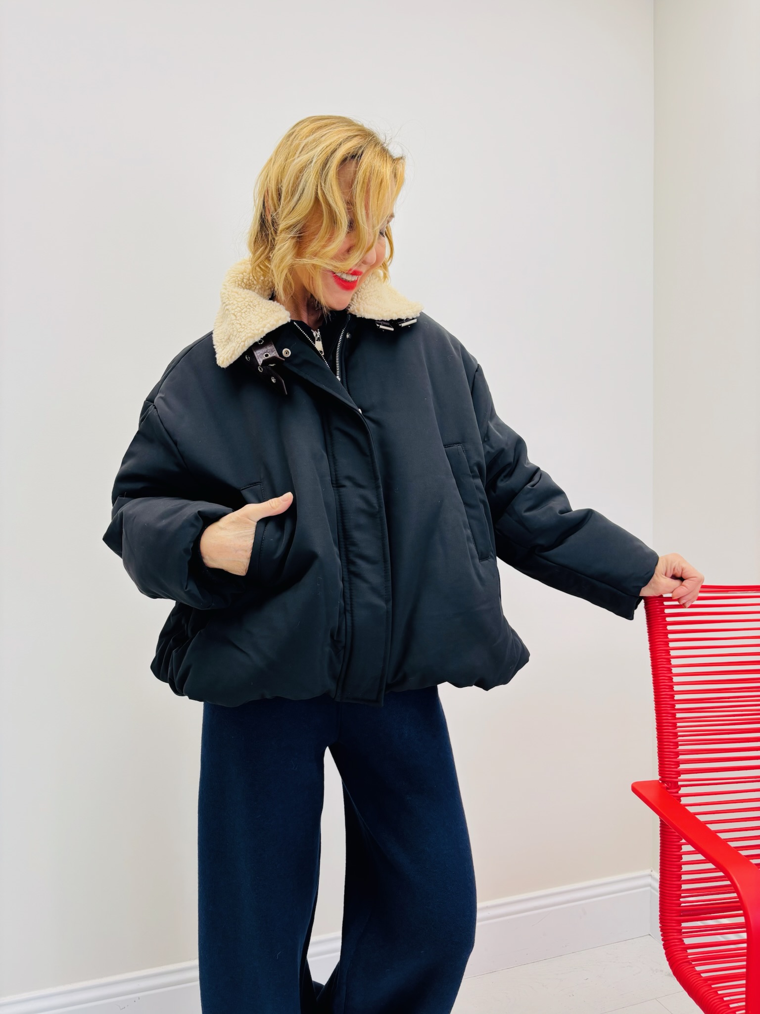 7898DC76-58BE-4586-BCC9-5CFBD926AEDD Blouson Aviateur col amovible – OSCAR by Gold&Silver – Image 1