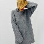 Robe Pull col Roulé côtelée