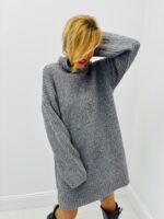 Robe Pull col Roulé côtelée