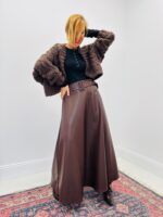 Jupe Longue en Simili cuir avec ceinture – Image 4