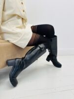 Collant Opaque à bandes transparentes – effet bas couture chic – Image 2