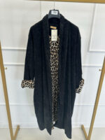 Veste longue fluide avec détails imprimé léopard – Image 2