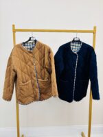 Veste Réversible Velours & Carreaux – 2 styles en 1 – Image 2